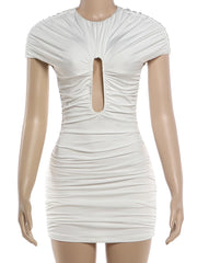 Ivory Aura Ruched Bodycon Mini Dress