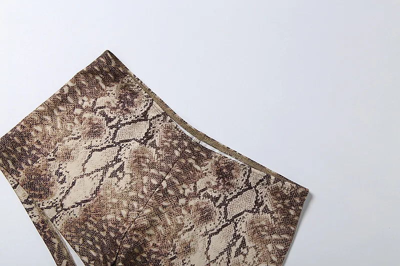 Sahara Snake-Print Halter Shorts Set Two-piece