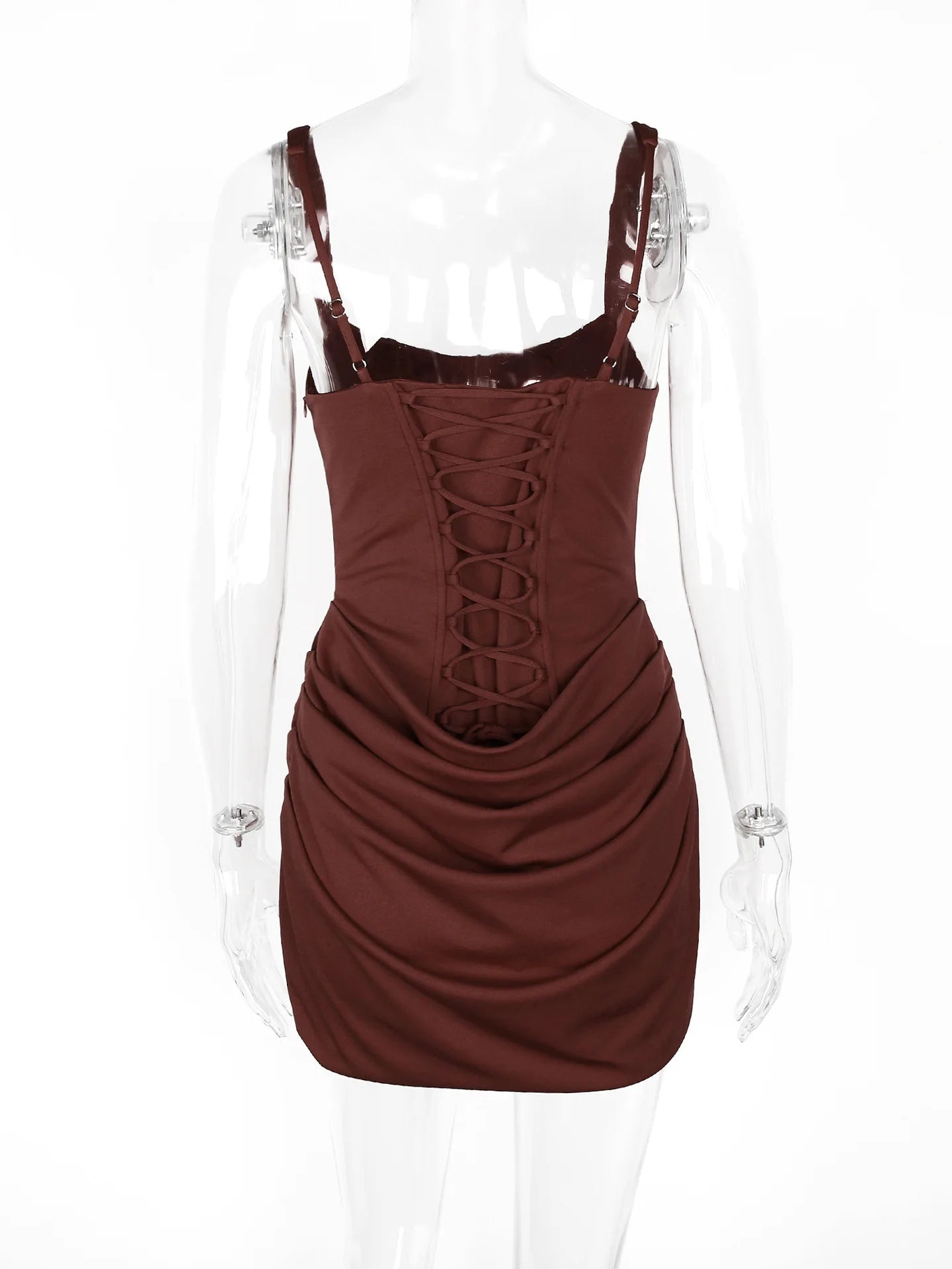 Iliana Square-Neck Backless Bodycon Mini Dress