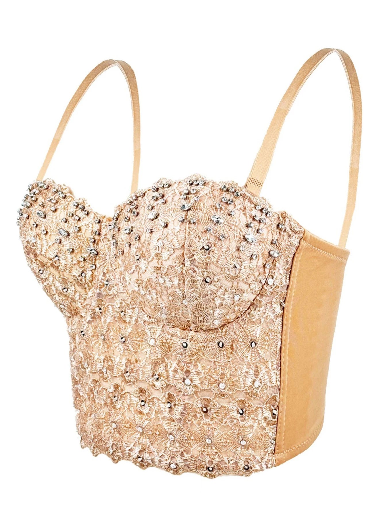 Sexy see through lace corset crop top women clothing summer cropped bustier bra halter tank top rhinestone club party tube tops