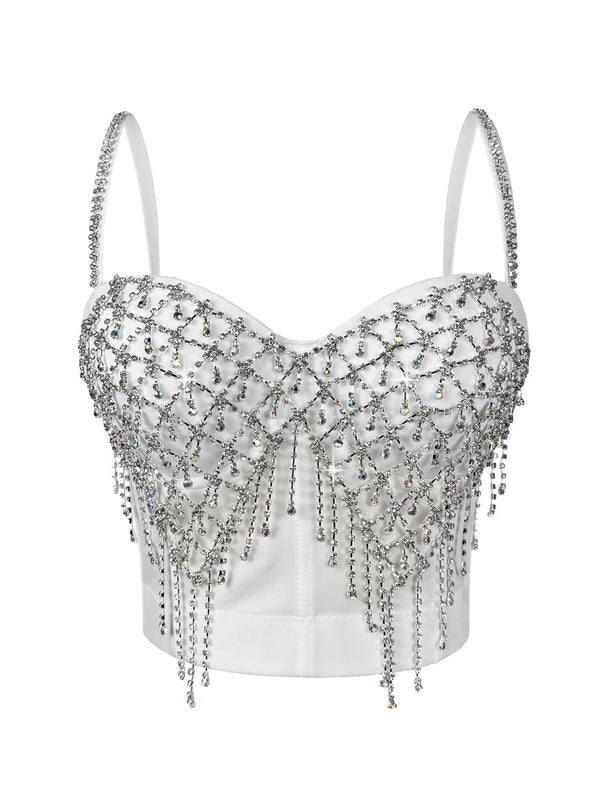 Sexy halter rhinestone corset crop top women summer nightclub party tank tops woman 2026 y2k clothes bra top hotwife street wear