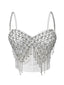 Sexy halter rhinestone corset crop top women summer nightclub party tank tops woman 2026 y2k clothes bra top hotwife street wear