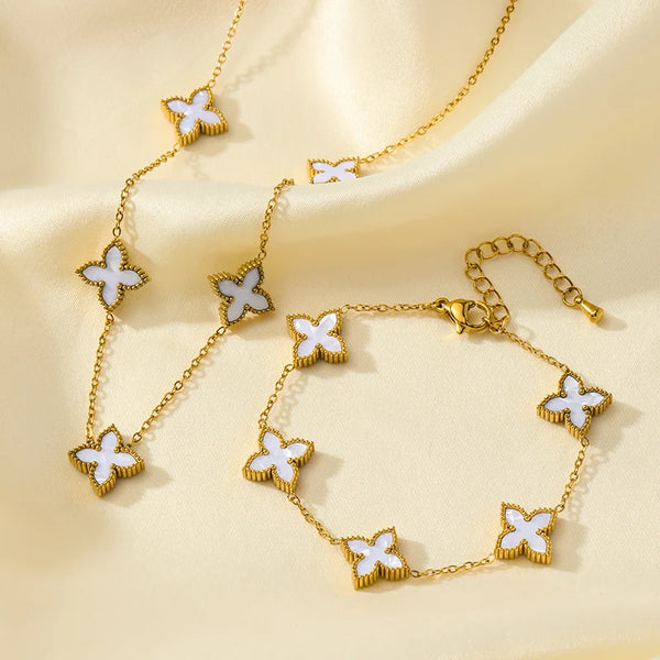 Amora White Heart Stainless-Steel Jewelry Collection