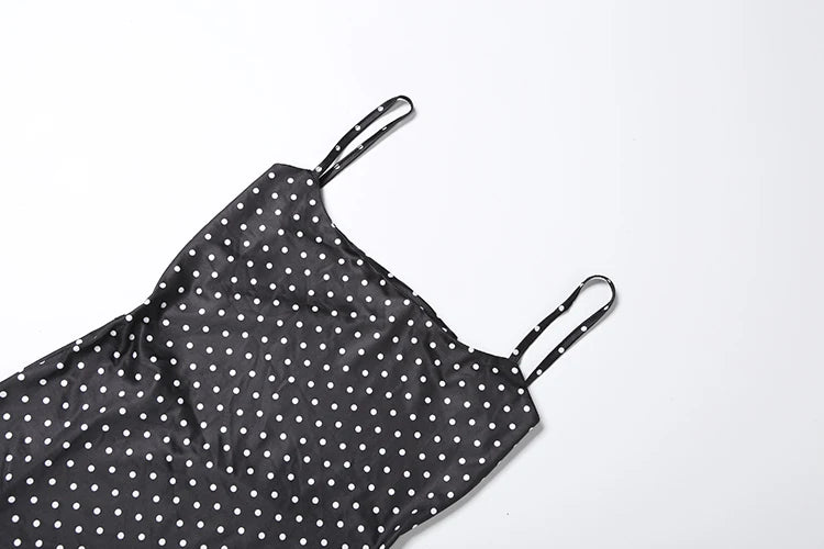 Sabeline Polka-Dot Strappy Backless Bodycon Cami Mini Dress