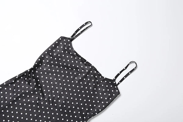 Sabeline Polka-Dot Strappy Backless Bodycon Cami Mini Dress