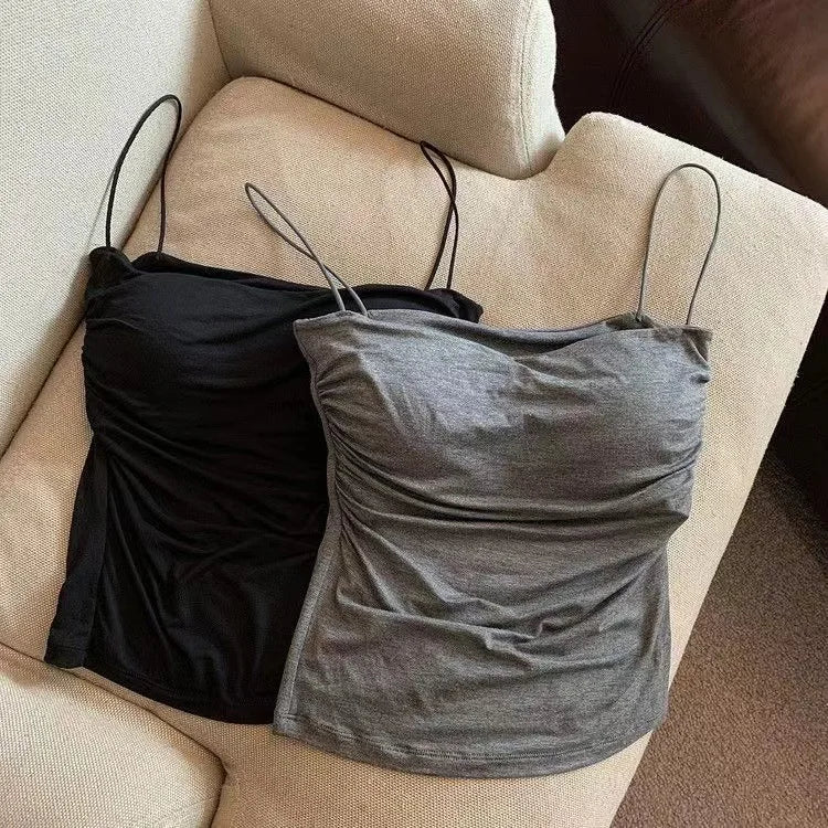 Hana Pleated Halter Tank Top
