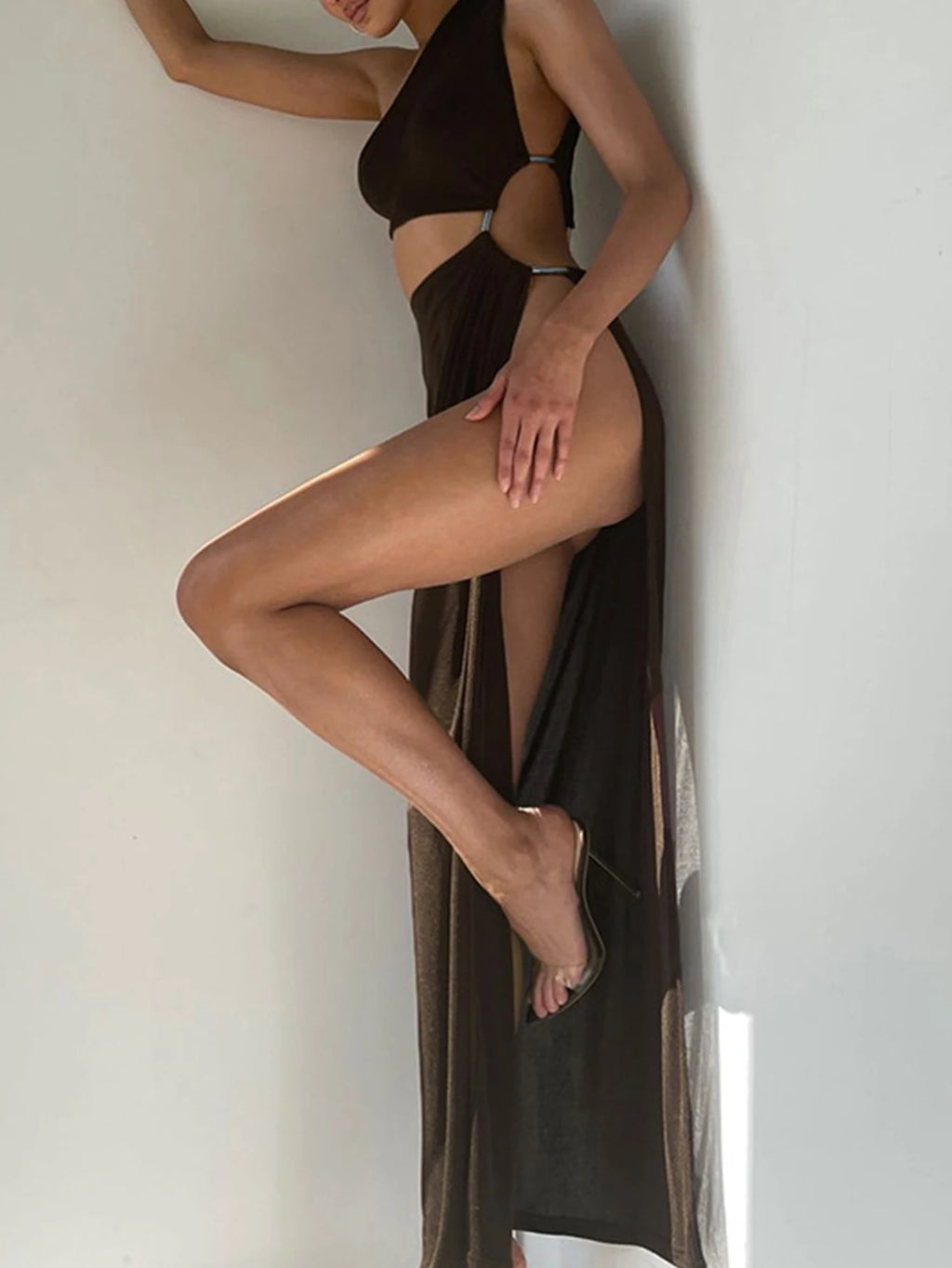 Aurelia One-Shoulder Backless Bodycon Maxi Dress