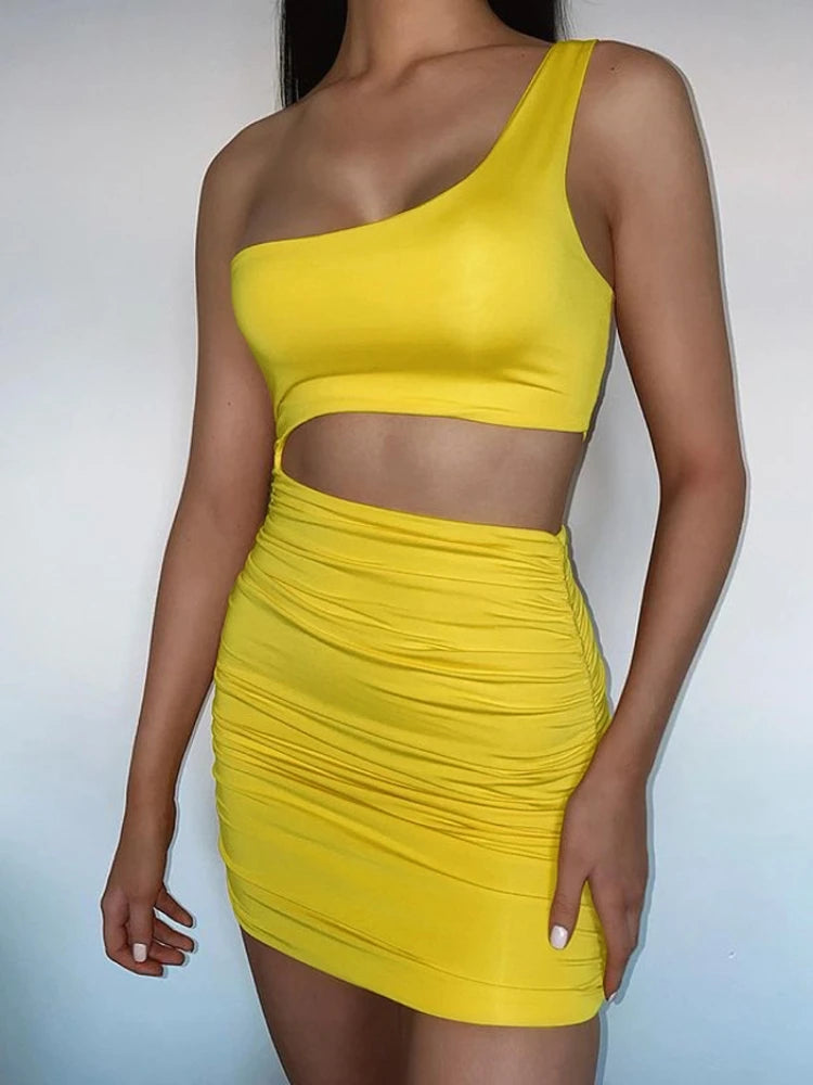 Fiora One-Shoulder Cutout Bodycon Mini Dress