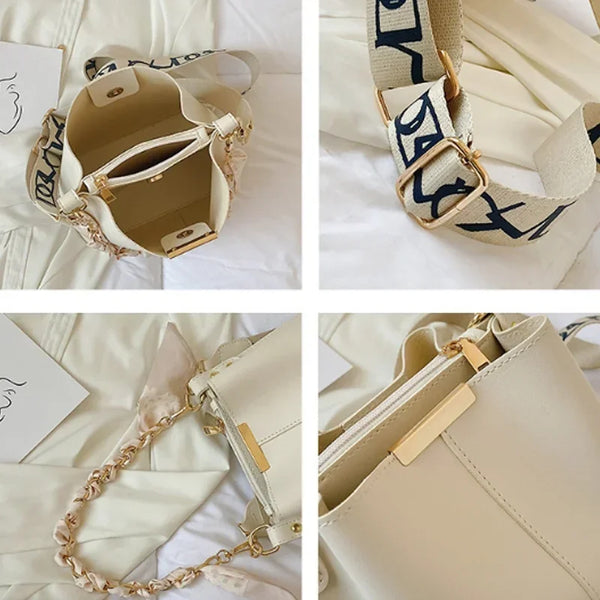 Delphine Ribbon-Chain Bucket Bag