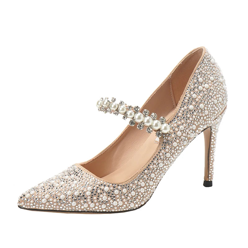 Xanthe Pearl Rhinestone Pointed-Toe Pumps