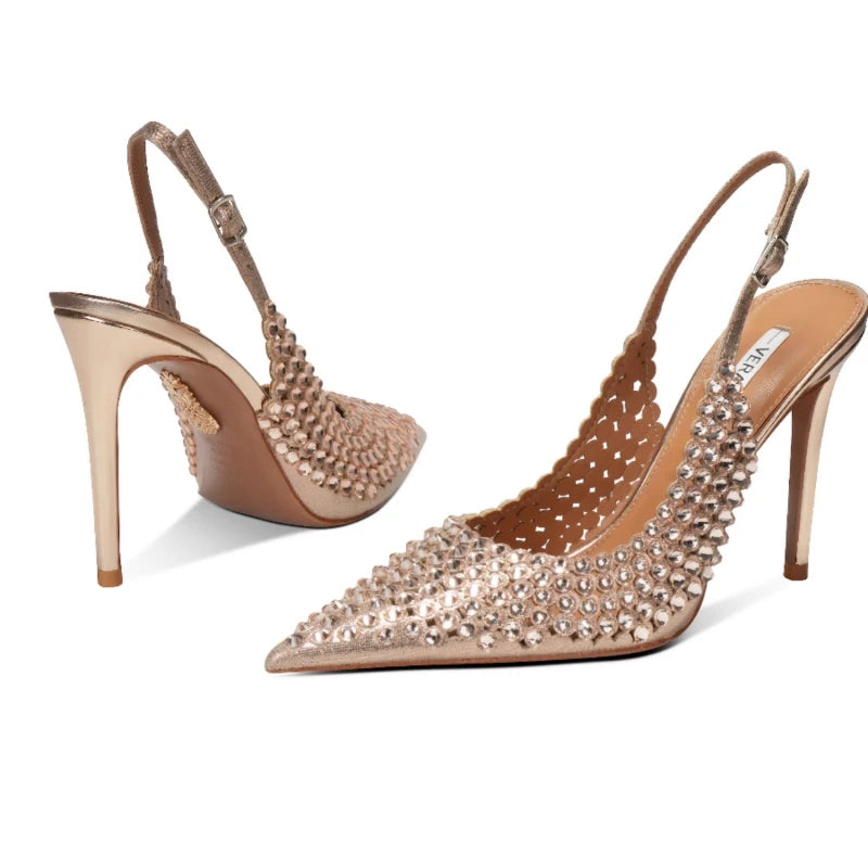 Oriana Rhinestone Chain Pointed-Toe Pumps Main image