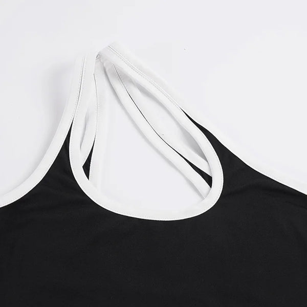 Kaia Asymmetrical One-Shoulder Cutout Top One-piece