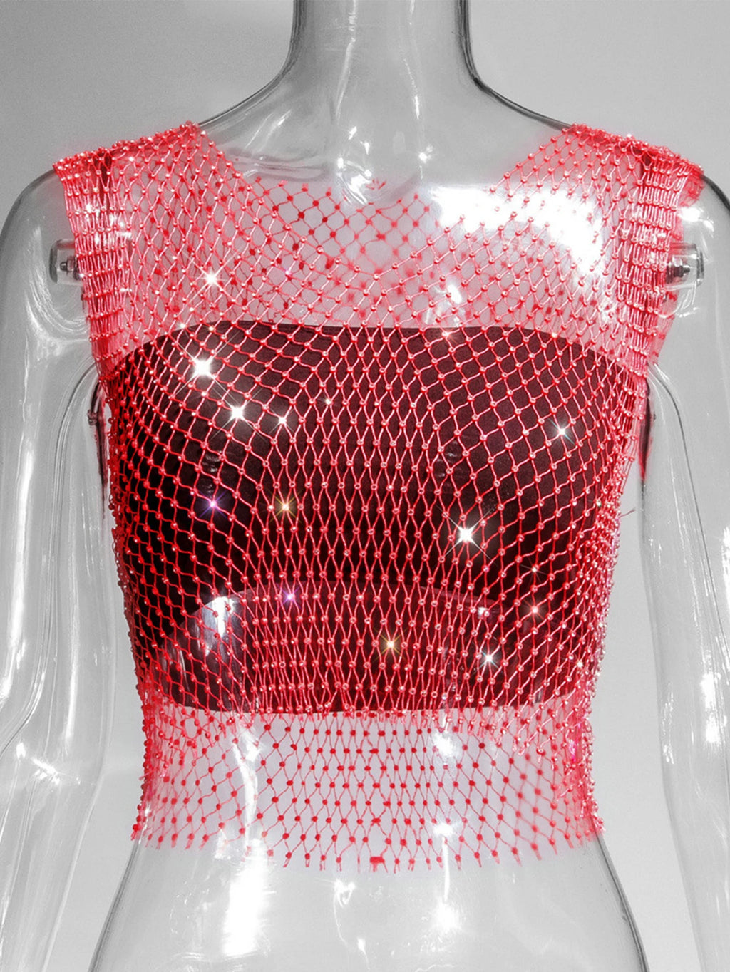 Naomi Rhinestone Mesh Festival Top