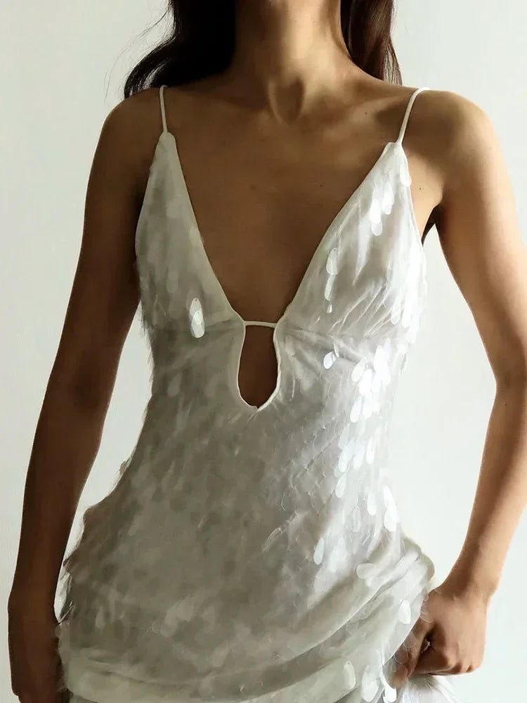 Seraphina Sequin V-Neck Maxi Dress