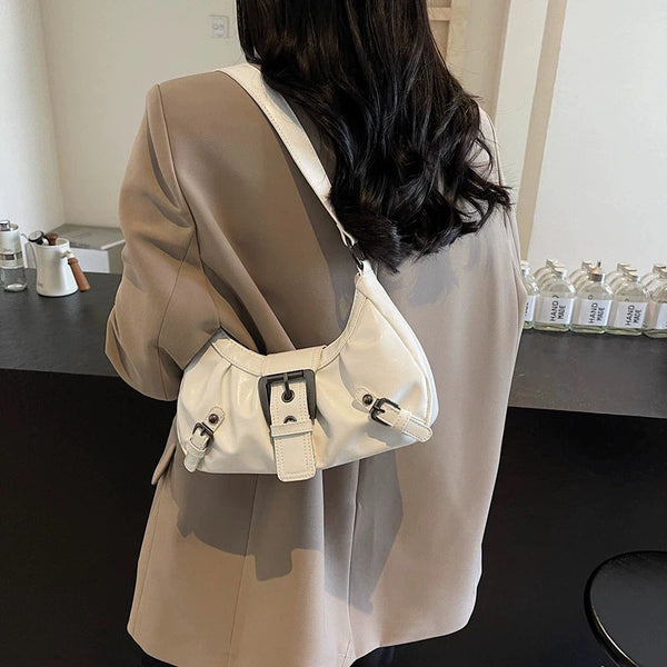 Y2K Retro Pleated Hobo Shoulder Bag for Women Hot Selling Maillard Style Underarm Bag Clutch Handbags for Travel Work Shopping