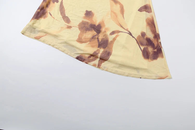 Emmeline Floral Printed Halter Maxi Skirt Set Two-piece