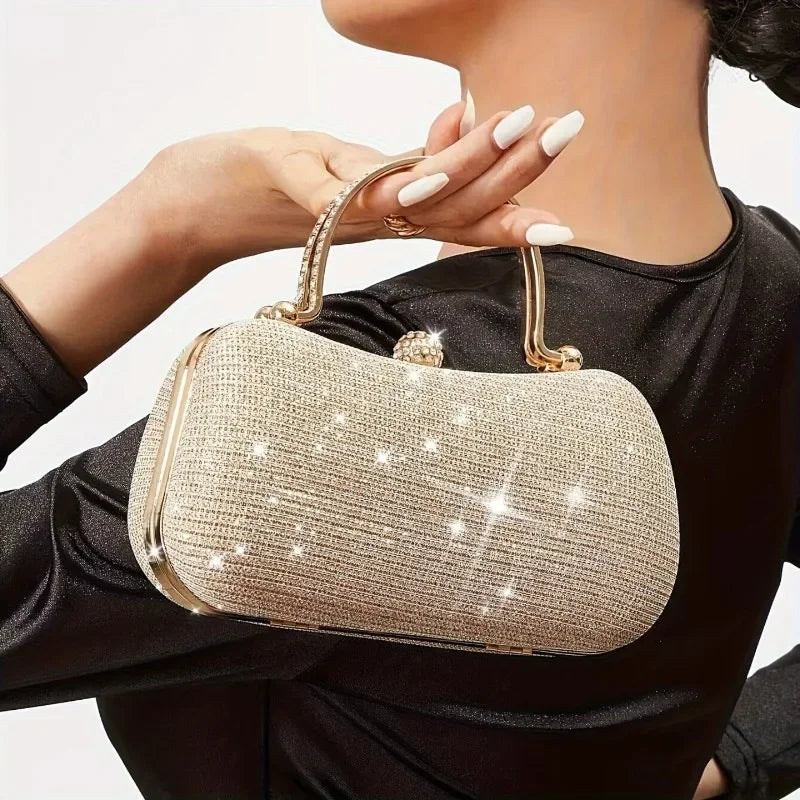 Alzbeta Sparkling Top-Handle Evening Clutch