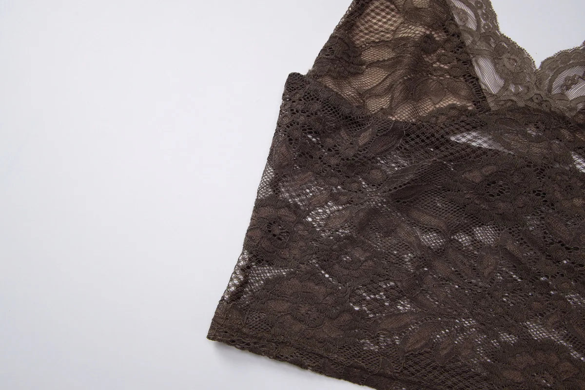 Bella Midnight Lace Spaghetti Strap Top
