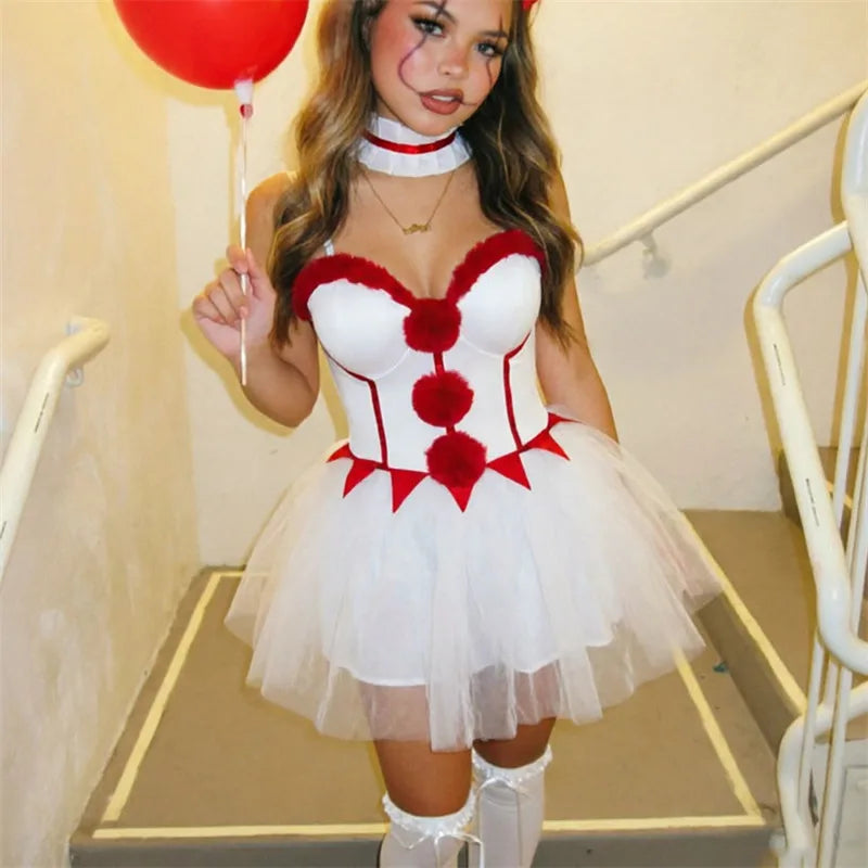 Pom-Pom Tulle Clown Mini Costume Set Secondary image