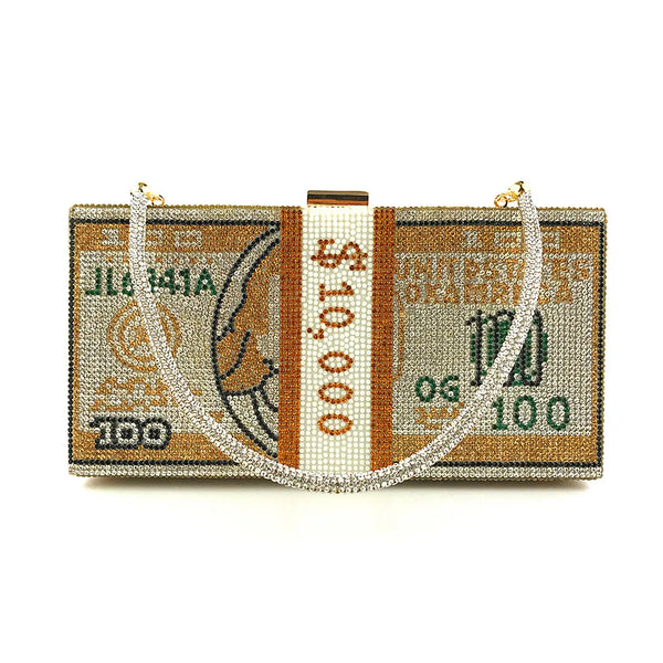 Odessa Crystal Money-Stack Box Clutch