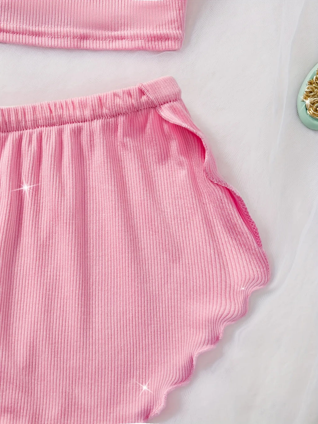 Pernilla Ribbed Cami & Ruffle-Trim Shorts Pajama Set Two-piece