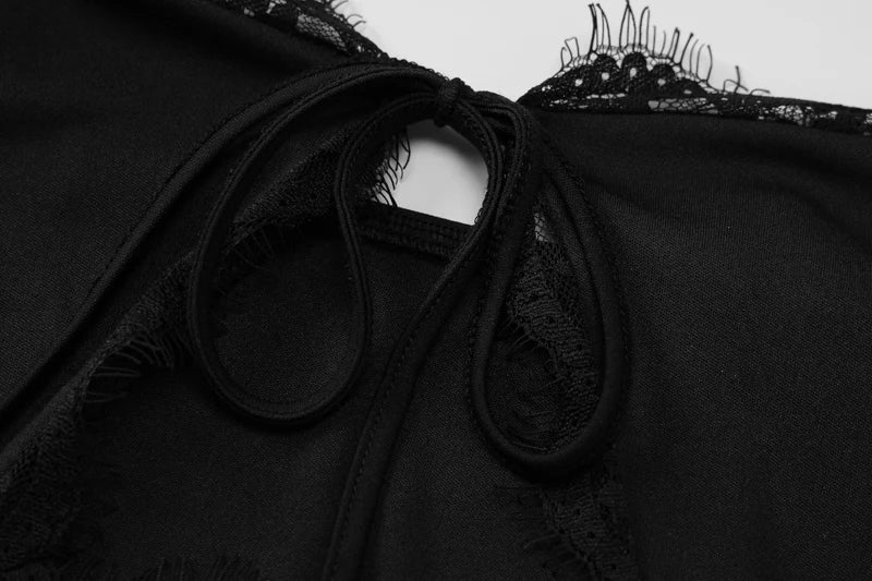 Onyx Lace-Up Backless Bodycon Mini Dress