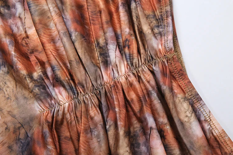 Kliou Beads Chain Decoration Long Dress Woman Colorful Print Halter Backless Sleeveless Vacation Beach Party Fashion Vestidos