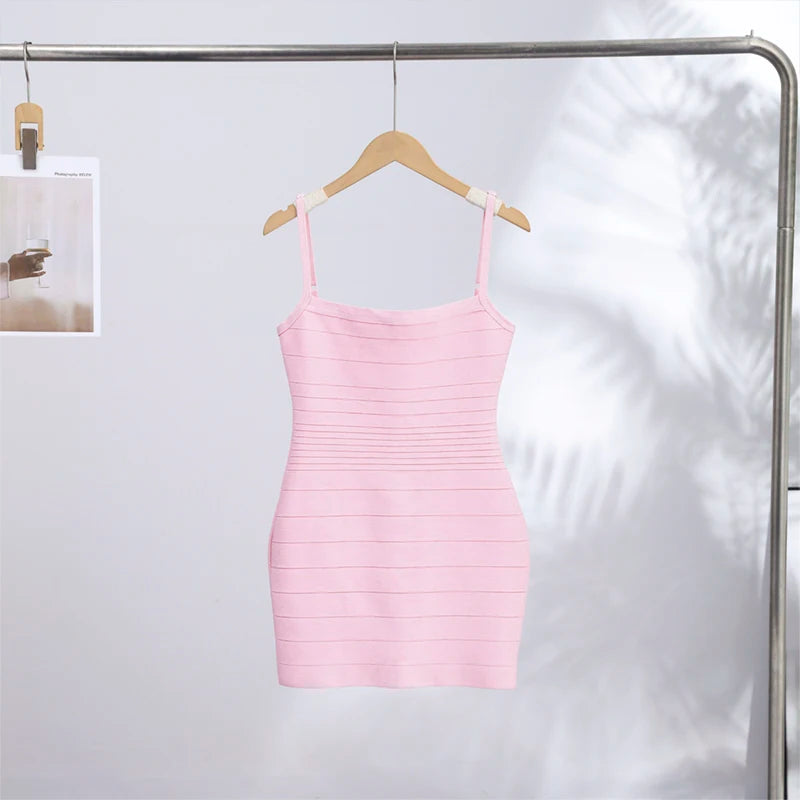 Brielle Ribbed Bandage Mini Dress