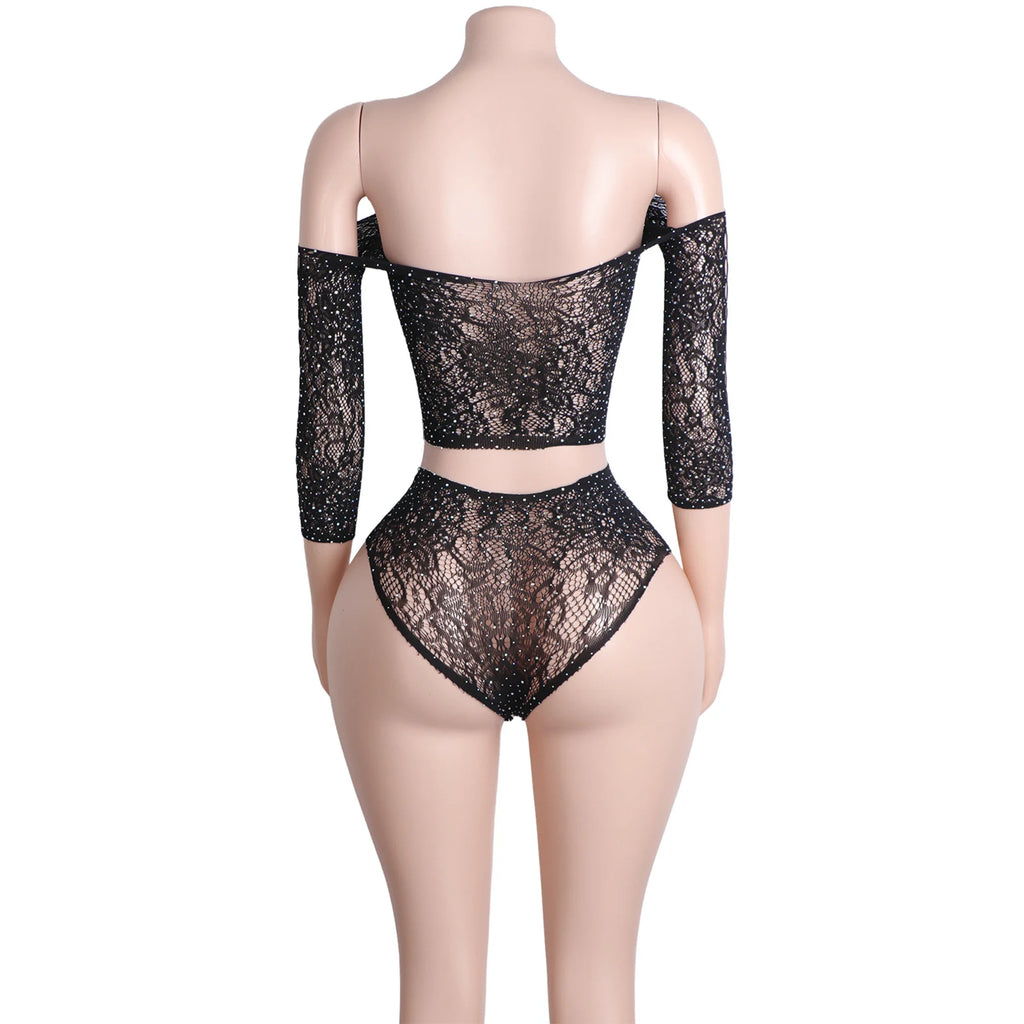Noir Romance Lace Lingerie Two-piece