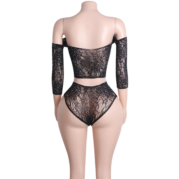 Noir Romance Lace Lingerie Two-piece