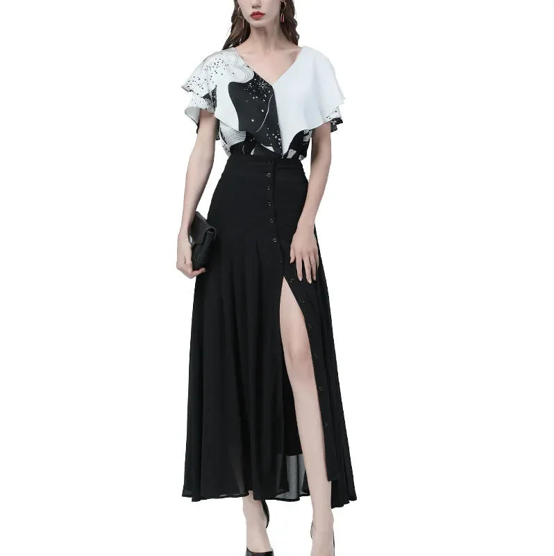 Helena A-Line Mesh Midi Skirt One-piece