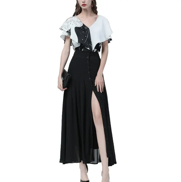 Helena A-Line Mesh Midi Skirt One-piece