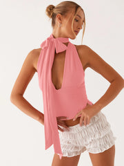 Lena Sunset Sleeveless Halter Scarf Top
