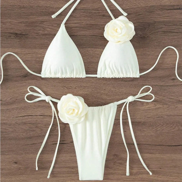 Amara 3D Floral Halter Bikini Two-piece