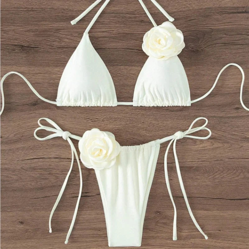 Amara 3D Floral Halter Bikini Two-piece Main image