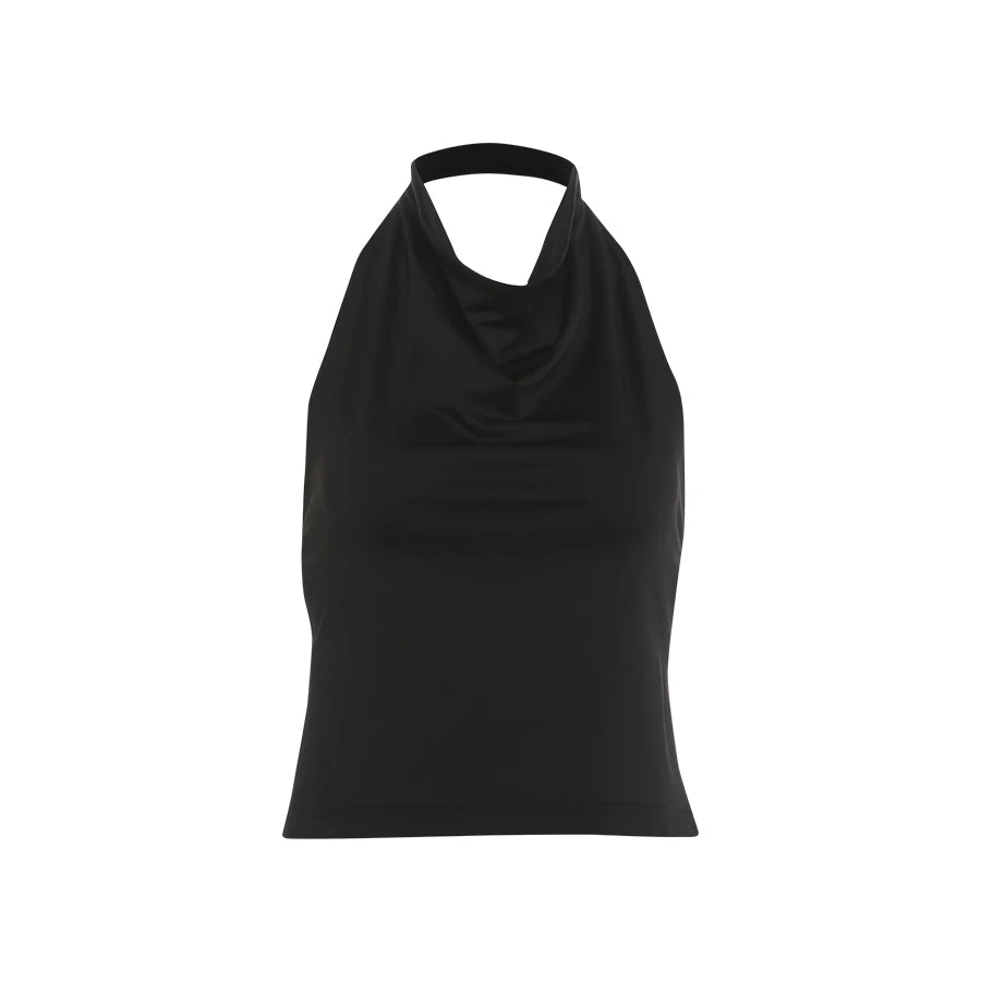 Kliou Sexy Fashion Tank Tops Woman Halter Off Shoulder Backless Skinny Stretch Hot Girls High Street Wild Style Classic Vests