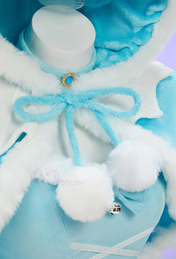 Liora Hooded Fur-Trim Cape & Lace-Up Velvet Cosplay Costume Set