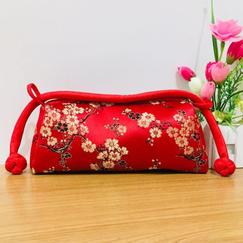 Jade Garden Embroidered Satin Shoulder Bag