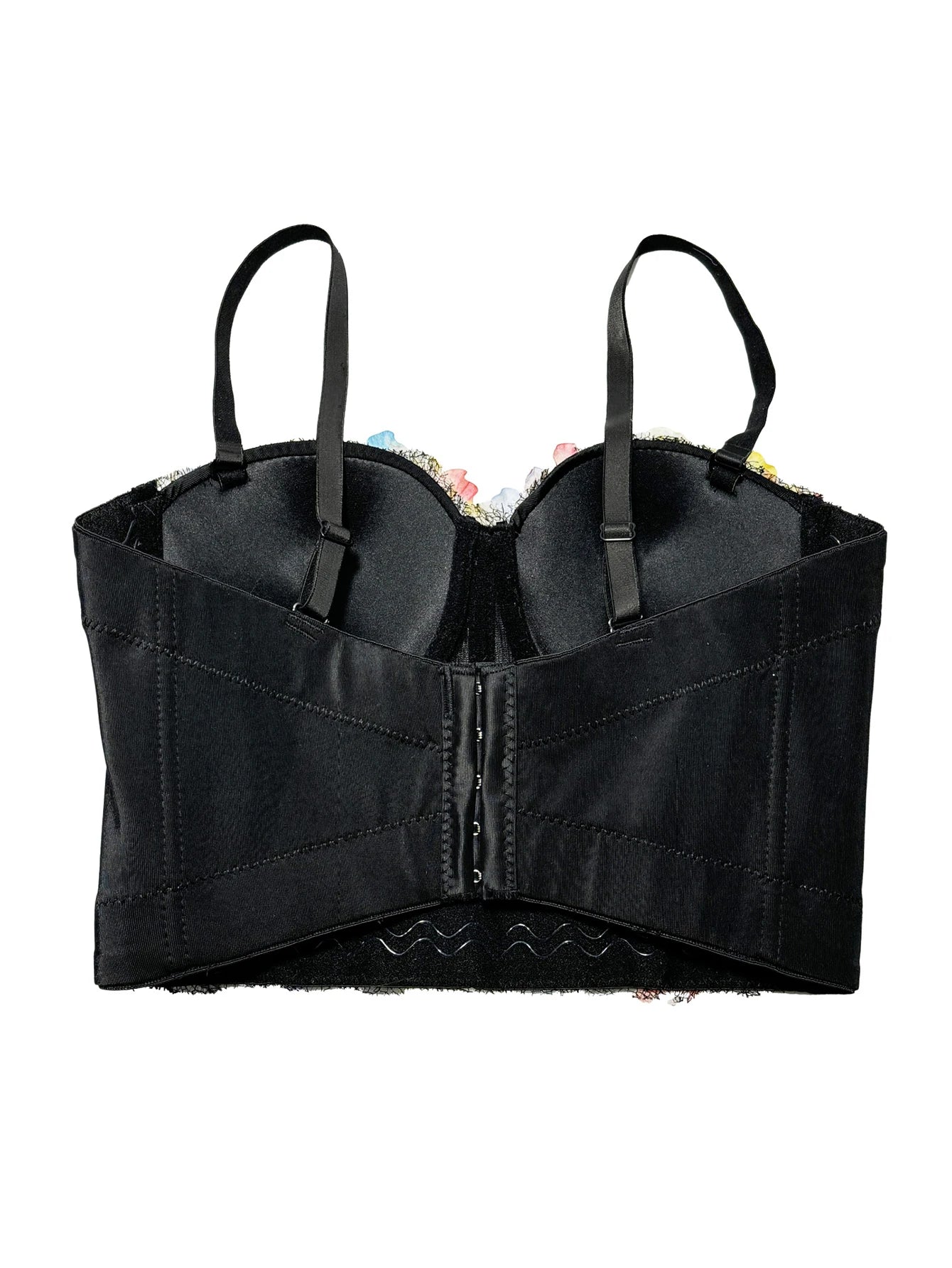 Sexy floral rhinestone corset tanks top women summer club party tops for woman clothing black halter crop top fashion streetwear