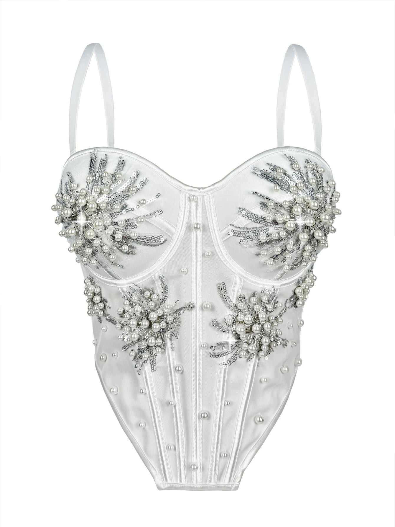 Rowena Rhinestone Backless Corset Crop Top