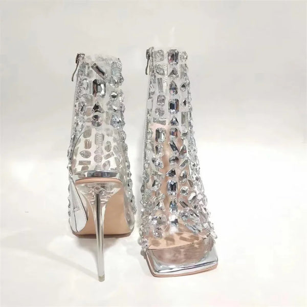 Isadora Crystal Rivet Stiletto Sandals