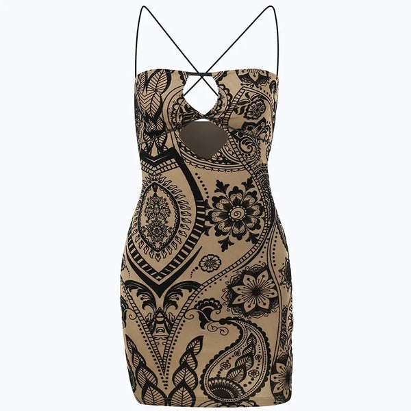 Ravenna Lace-Strap Cutout Mini Dress