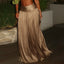Pilar Lace-Up Halter Crop Top & Pleated Maxi Skirt Two-piece