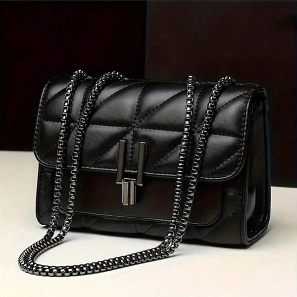 Noir Quilted Tassel Messenger Bag