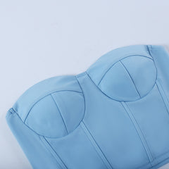 Satin Corset Shapewear Formal Evening Tank Top Prom Elegant Party Vest Sexy Sleeveless Strapless Summer Crop Tops 2023