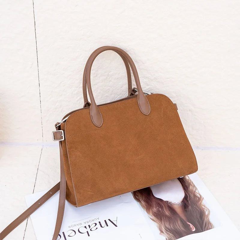 Bordeaux Suede Commuter Satchel