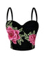 Sexy halter embroidery corset crop top women summer club party tank tops for woman clothing black white cropped tube top hotwife