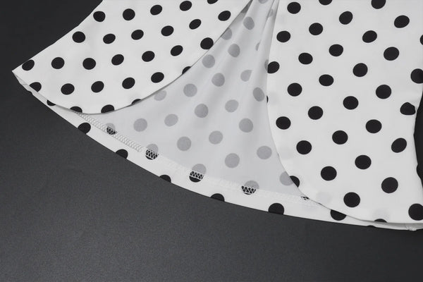 Carys Polka-Dot Tie-Front Halter Crop Top One-piece