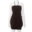 Fallon Brown Ruched Halter Bodycon Mini Dress