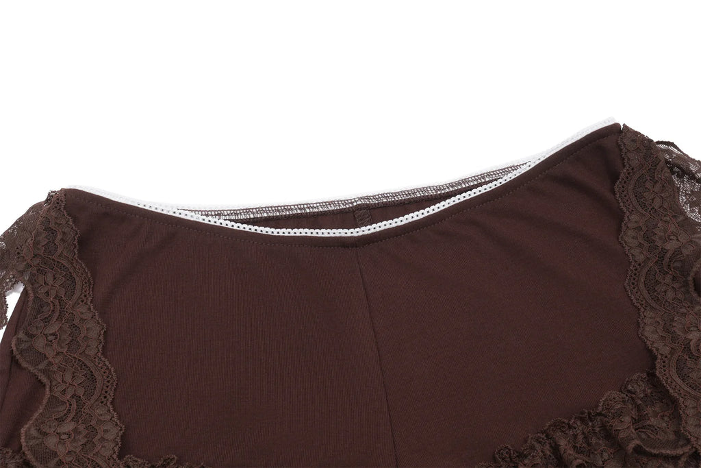 Talia Lace-Trim Bodysuit & Shorts Set Two-piece
